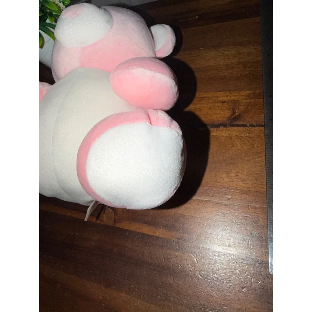 Ty Pluffies Pinky the Bear Pink White Stuffed Animal Plush Toy 10 inch 2005